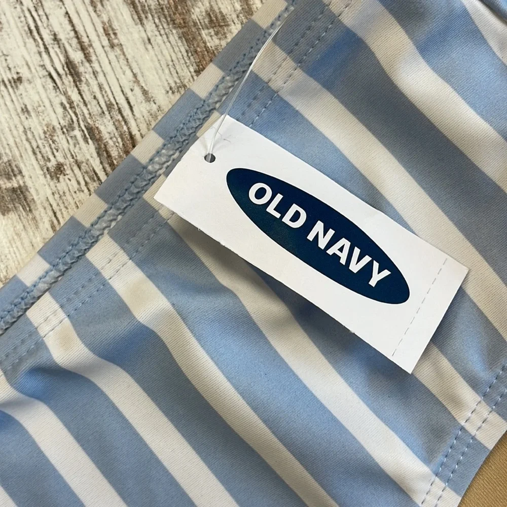 Old Navy NWT Light Blue and White Striped Bikini Bottoms Size XXL